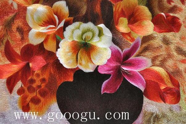 蘇繡精品，花卉刺繡畫，蘇繡花卉精品壁畫